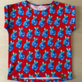 Handmade Kinder-Shirt Gr. 128 – Rot mit geometrischem Ananas-Muster