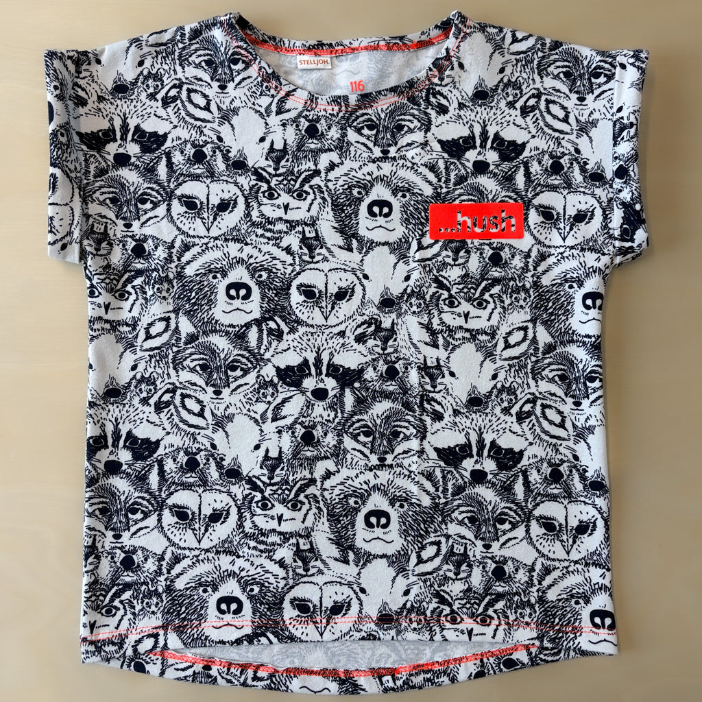 Süßes Handmade-Kinder-Shirt mit Waldtieren 116