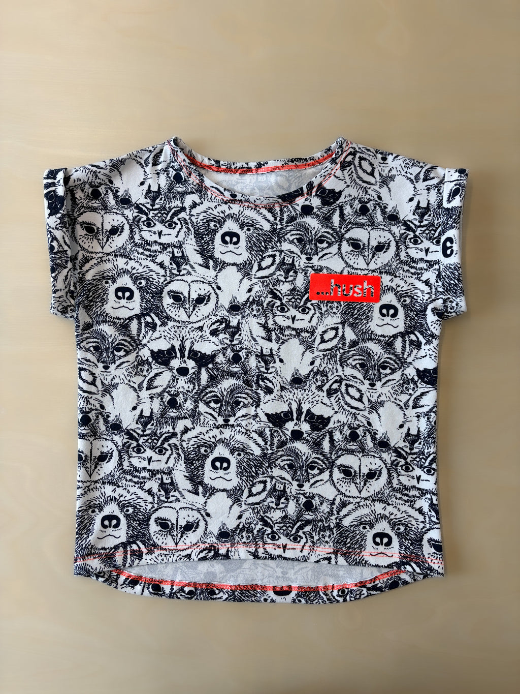 Süßes Handmade-Kinder-Shirt mit Waldtieren 116