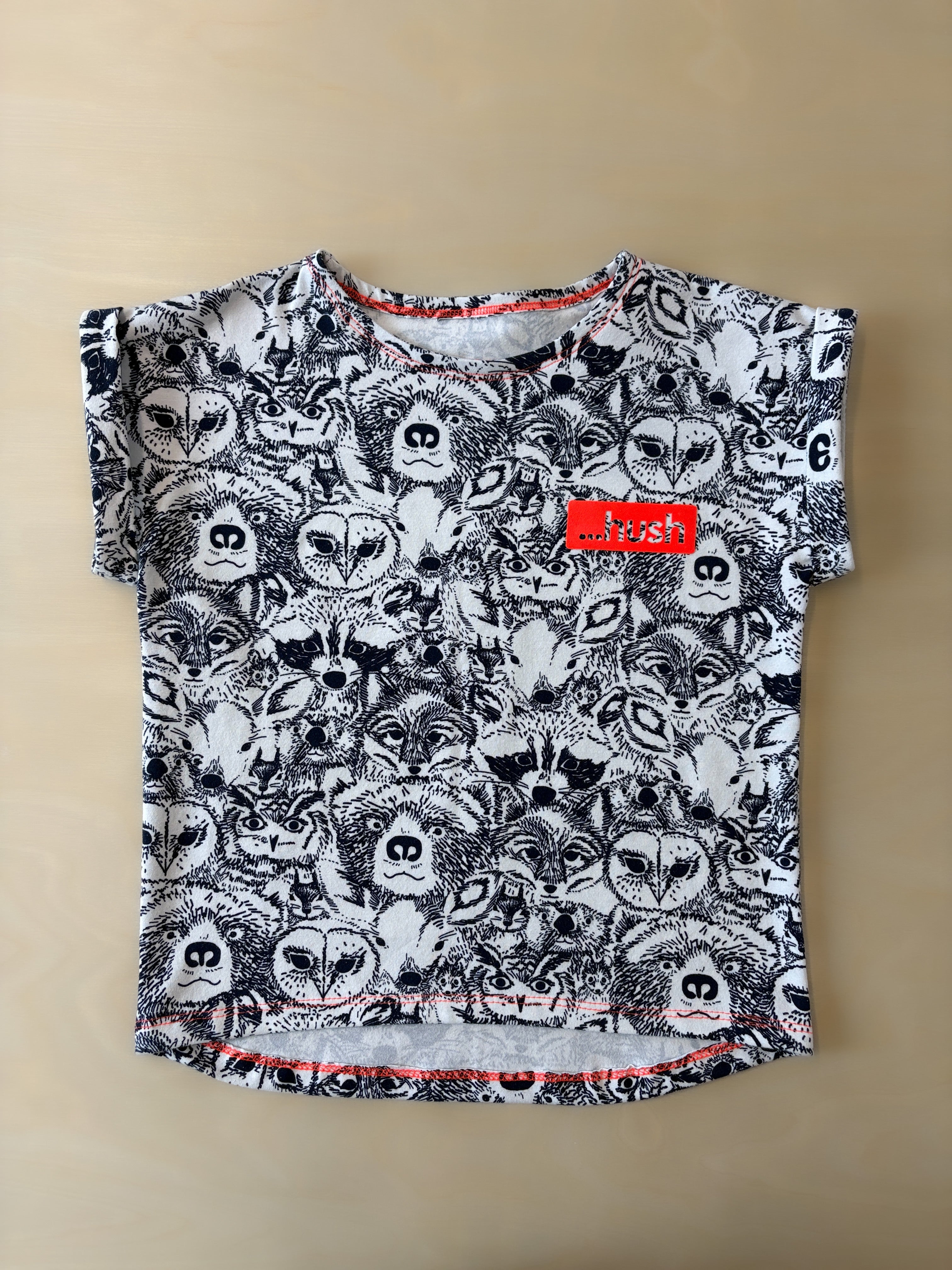 Süßes Handmade-Kinder-Shirt mit Waldtieren 116