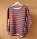 Handgenähtes Oversize-Longsleeve „Retro Stripe“