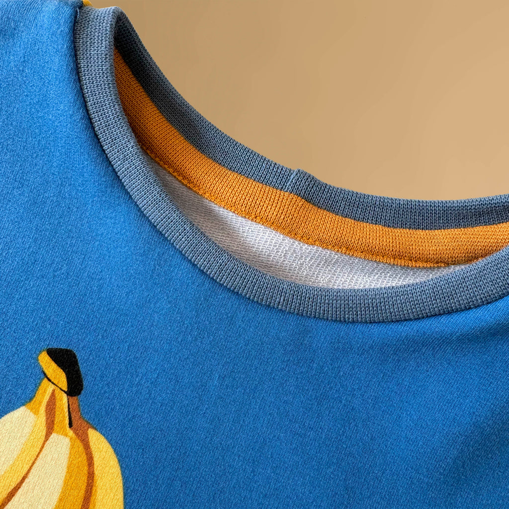 Handmade Kinderpullover aus French Terry – Größe 104/110