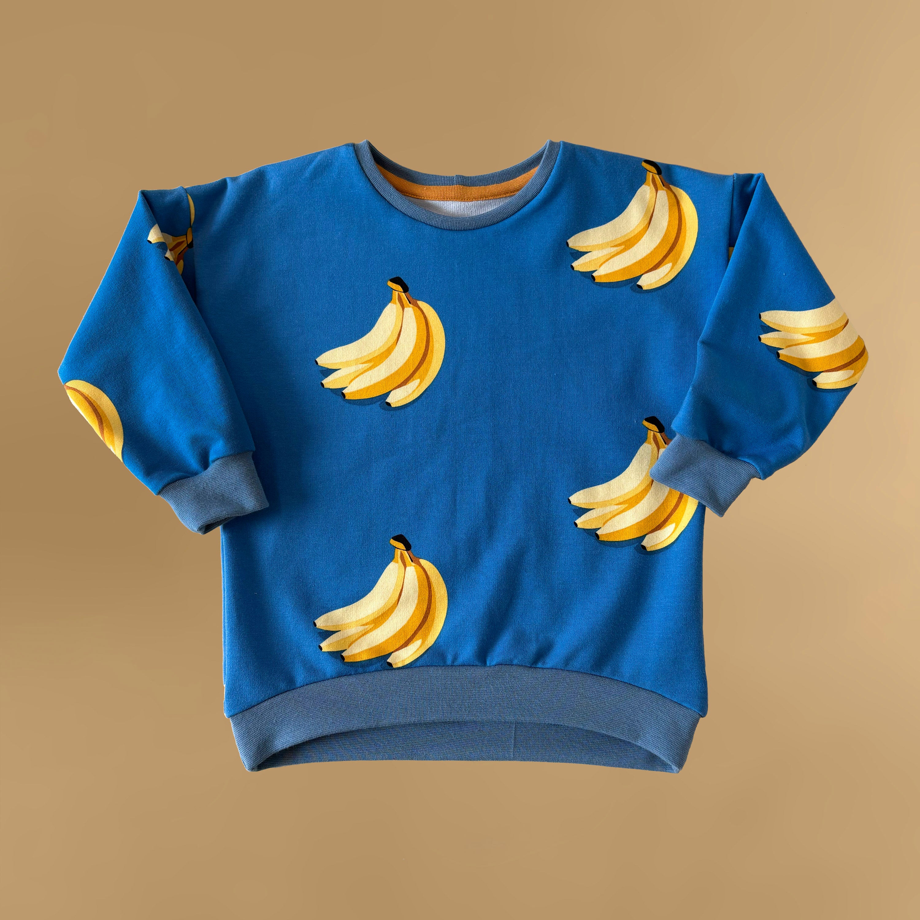 Handmade Kinderpullover aus French Terry – Größe 104/110